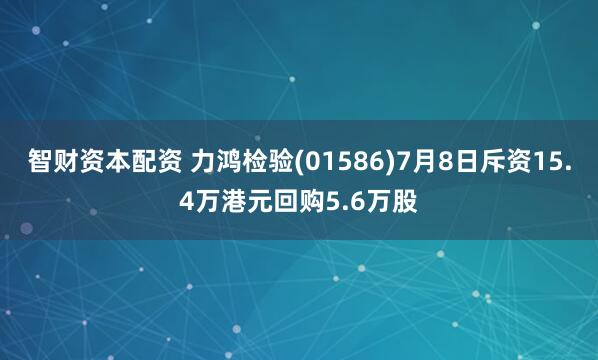 智财资本配资 力鸿检验(01586)7月8日斥资15.4万港元回购5.6万股